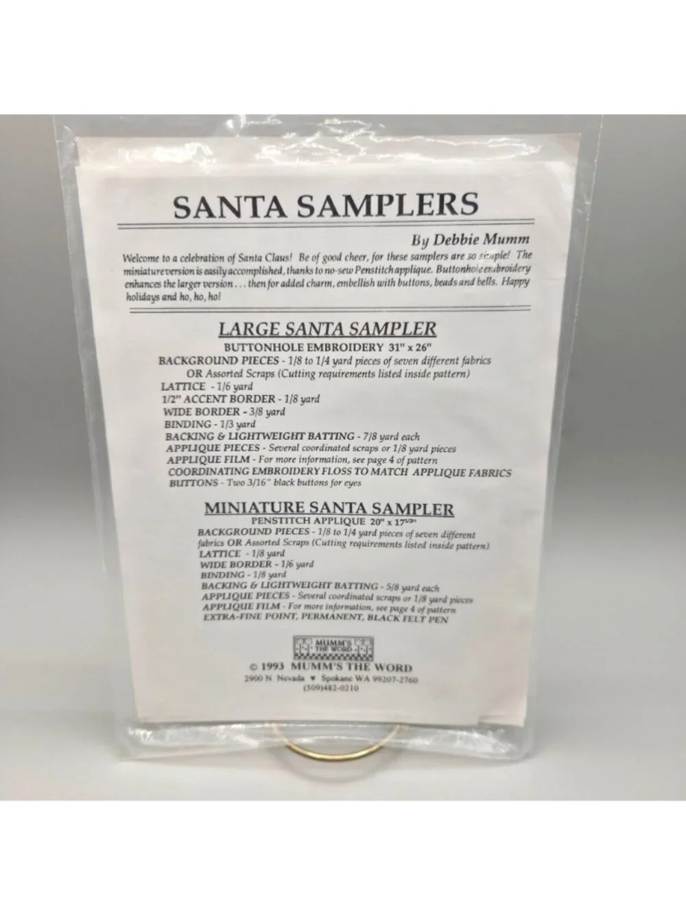 Santa Samplers Quilt Pattern Debbie Mumm Penstitch Applique Embroidery